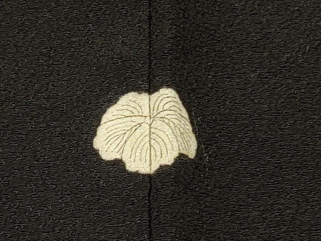平和屋着物＃羽織　寿光織　舞花文　黒地　金銀糸　正絹　逸品　CABI6131in