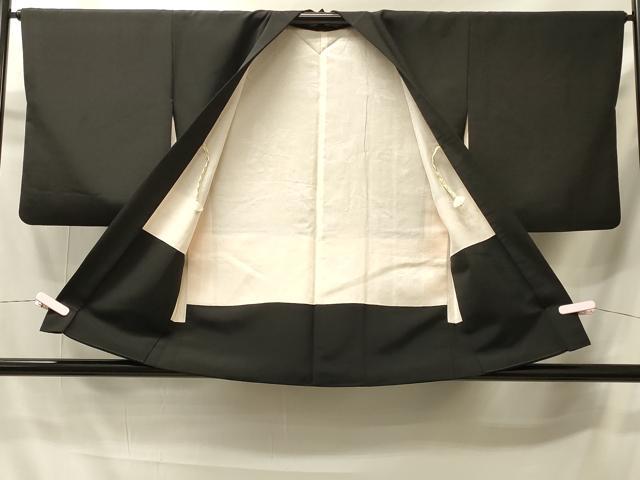 平和屋着物＃羽織　寿光織　扇面鼓花文　黒地　金銀糸　正絹　逸品　CABI6134in