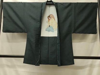 平和屋着物＃男性　羽織　紬地　御召茶色　正絹　逸品　未使用　CABI6138in