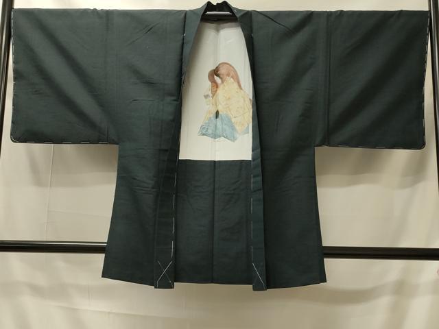 平和屋着物＃男性　羽織　紬地　御召茶色　正絹　逸品　未使用　CABI6138in