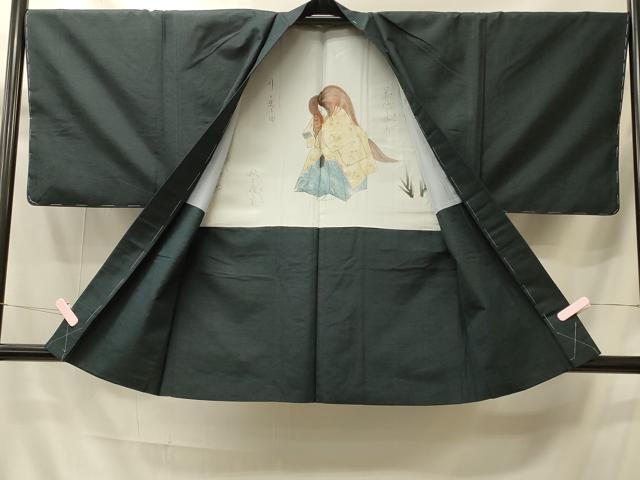平和屋着物＃男性　羽織　紬地　御召茶色　正絹　逸品　未使用　CABI6138in