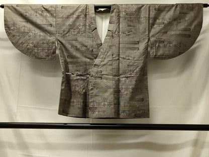 平和屋着物＃本場大島紬　道中着　9マルキ　エ霞更紗花文　正絹　逸品　CABI6140in