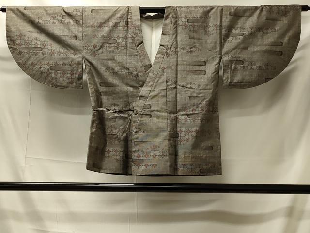 平和屋着物＃本場大島紬　道中着　9マルキ　エ霞更紗花文　正絹　逸品　CABI6140in