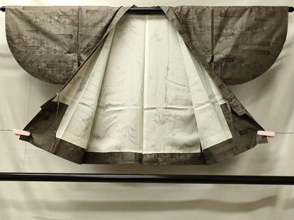 平和屋着物＃本場大島紬　道中着　9マルキ　エ霞更紗花文　正絹　逸品　CABI6140in