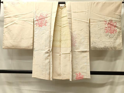 平和屋着物＃羽織　寿光織　更紗花文　銀糸　正絹　逸品　CABI6152in