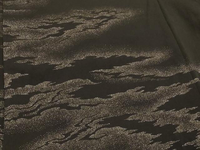 平和屋着物＃羽織　寿光織　霞文　黒地　銀糸　正絹　逸品　CABI6154in