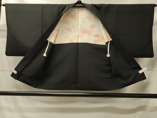 平和屋着物＃羽織　笹竹花文　黒地　金彩　正絹　逸品　CABI6157in