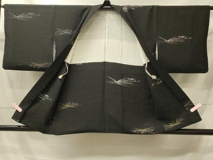 平和屋着物＃羽織　寿光織　風景文　黒地　金銀糸　正絹　逸品　CABI6160in