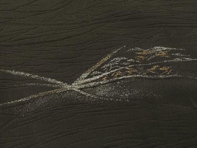 平和屋着物＃羽織　寿光織　風景文　黒地　金銀糸　正絹　逸品　CABI6160in