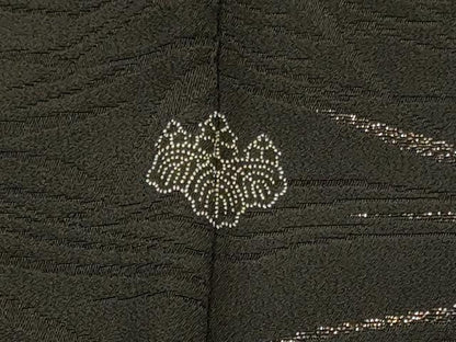 平和屋着物＃羽織　寿光織　風景文　黒地　金銀糸　正絹　逸品　CABI6160in