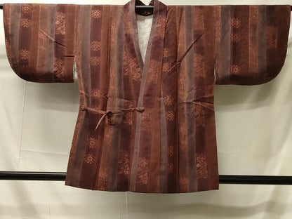 平和屋着物＃道中着　地紋起こし　草花間道　正絹　逸品　CABI6175in