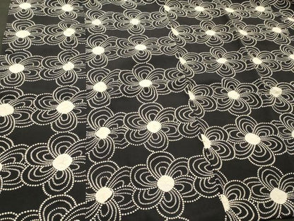 平和屋着物＃道行コート　絞り　花づくし　黒地　正絹　逸品　CABI6178in