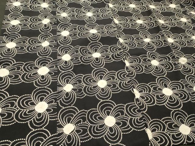 平和屋着物＃道行コート　絞り　花づくし　黒地　正絹　逸品　CABI6178in