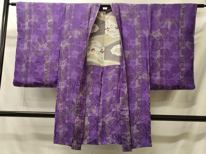 平和屋着物＃アンティーク　大正ロマン　長羽織　草花文　正絹　逸品　未使用　CABI6179in