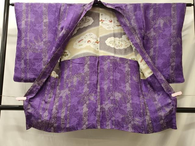 平和屋着物＃アンティーク　大正ロマン　長羽織　草花文　正絹　逸品　未使用　CABI6179in