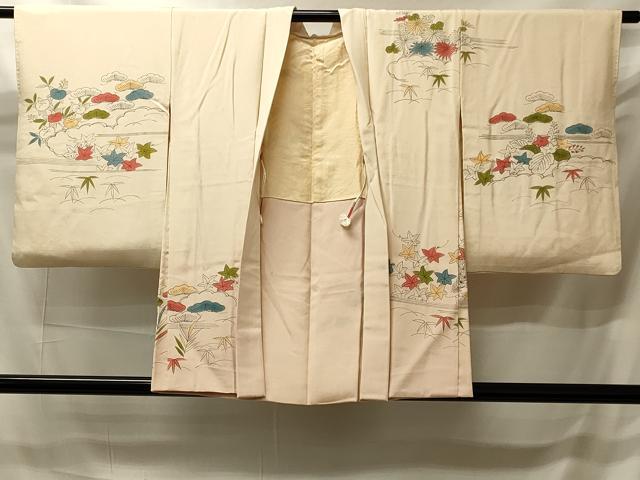 平和屋着物＃羽織　手描き　草花文　暈し染め　正絹　逸品　CABI6182in