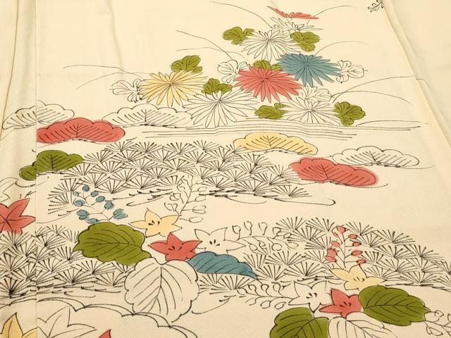平和屋着物＃羽織　手描き　草花文　暈し染め　正絹　逸品　CABI6182in