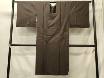 平和屋着物＃道行コート　雨コート　単衣　縞　ロング丈　正絹　逸品　CABI6183in