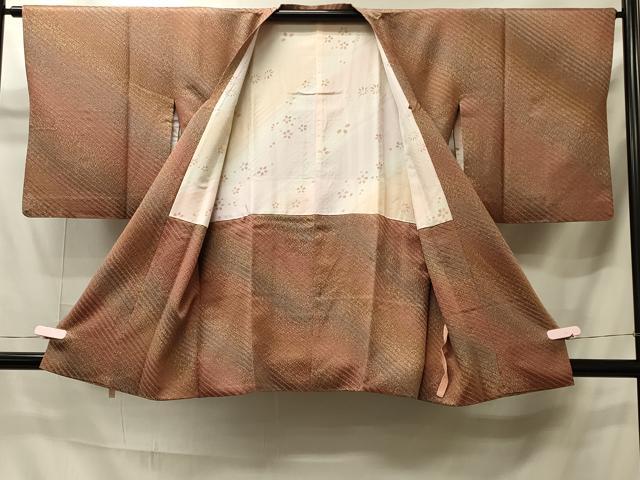 平和屋着物＃道行コート　斜線文　暈し染め　正絹　逸品　CABI6184in