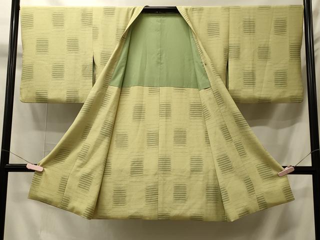 平和屋着物＃道行コート　市松文様　ロング丈　正絹　逸品　CABI6188in