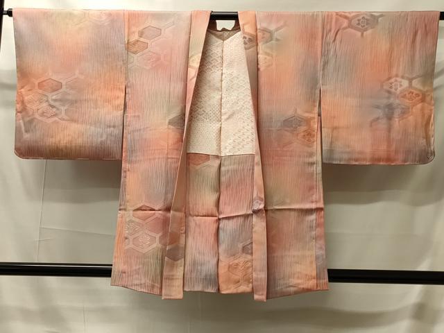 平和屋着物＃羽織　地紋起こし　亀甲花文　暈し染め　正絹　逸品　未使用　CABI6189in
