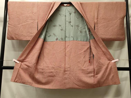 平和屋着物＃長羽織　麻の葉文様　正絹　逸品　CABI6190in
