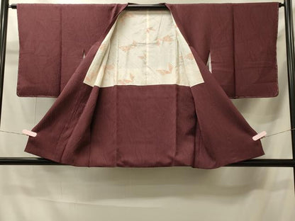 平和屋着物＃道行コート　ショール付き　色無地　抽象地紋　憲法色　正絹　逸品　未使用　CABI6193in
