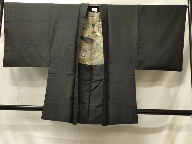 平和屋着物＃男性　羽織　紬地　霞文　正絹　逸品　CABI6195in