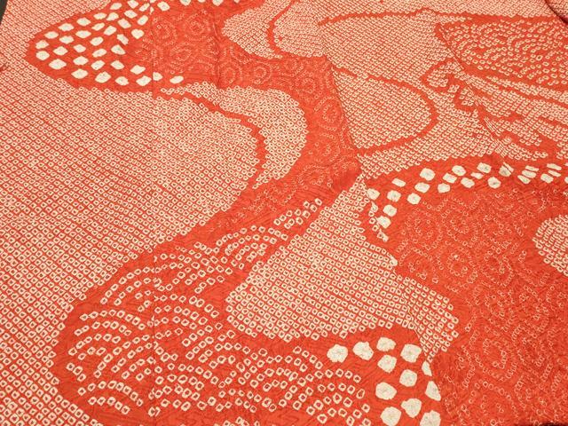 平和屋着物＃道行コート　総絞り　吉祥立波文　正絹　逸品　CABI6197in