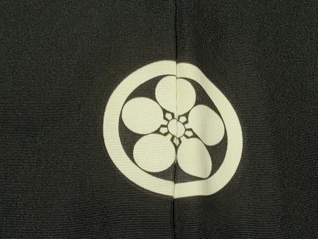 平和屋着物＃男性　長羽織　黒紋付き　正絹　逸品　CABI6200in