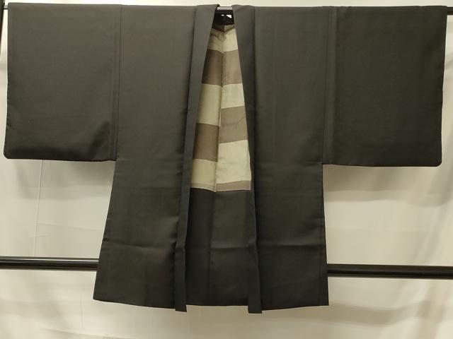 平和屋着物＃男性　羽織　黒地　正絹　逸品　CABI6201in