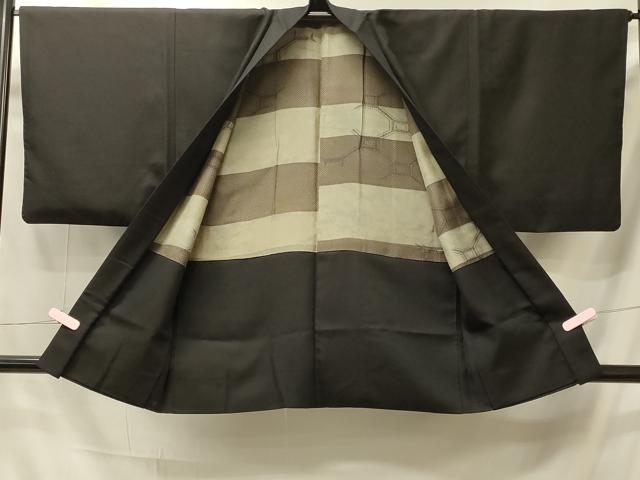 平和屋着物＃男性　羽織　黒地　正絹　逸品　CABI6201in