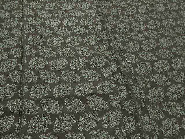 平和屋着物＃羽織　草花文　黒地　正絹　逸品　CABI6205in