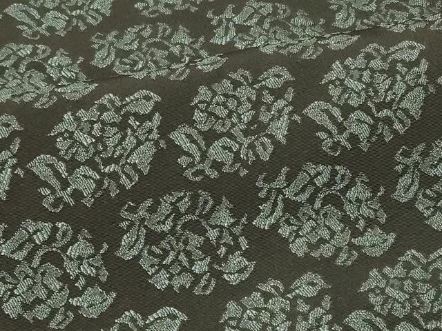 平和屋着物＃羽織　草花文　黒地　正絹　逸品　CABI6205in