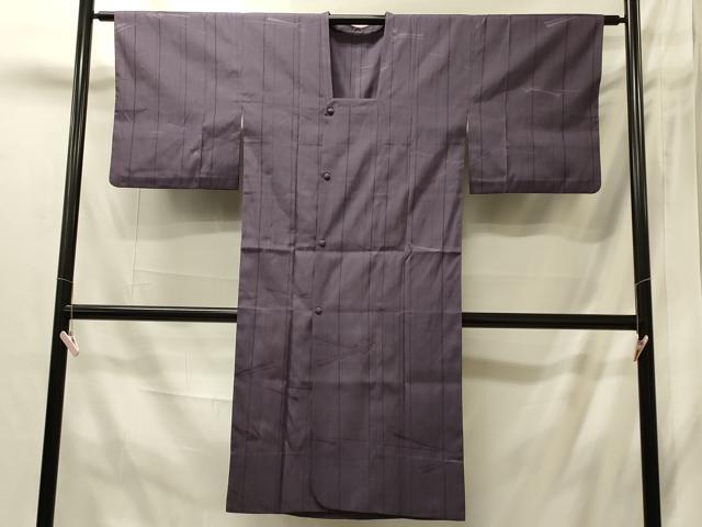 平和屋着物＃道行コート　雨コート　単衣　幾何学間道　ロング丈　正絹　逸品　CABI6208in