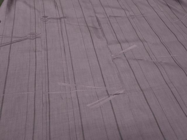 平和屋着物＃道行コート　雨コート　単衣　幾何学間道　ロング丈　正絹　逸品　CABI6208in