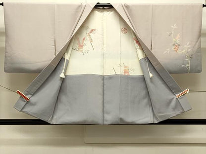 平和屋着物∞羽織　友禅　枝花文　暈し染め　正絹　逸品　CABI6211in