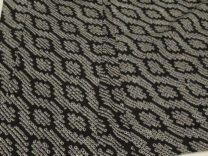 平和屋着物∞羽織　総絞り　立涌文　黒地　正絹　逸品　CABI6213in