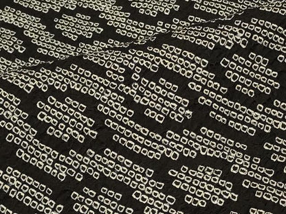 平和屋着物∞羽織　総絞り　立涌文　黒地　正絹　逸品　CABI6213in