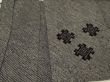 平和屋着物∞羽織　総絞り　幾何学文様　黒地　正絹　逸品　未使用　CABI6214in