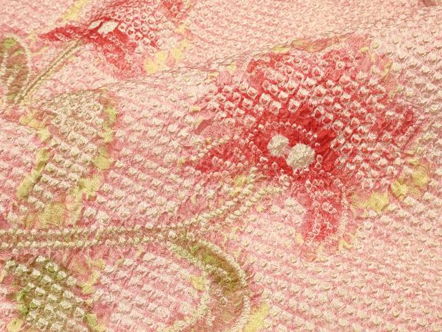平和屋着物∞羽織　総絞り　枝花文　正絹　逸品　未使用　CABI6215in