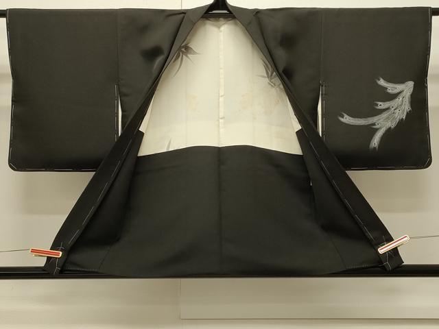 平和屋着物＃羽織　刺繍　孔雀文　黒地　金銀糸　正絹　逸品　未使用　CABI6216in