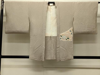 平和屋着物＃羽織　絞り　草花文　鬼しぼ縮緬　正絹　逸品　CABI6217in