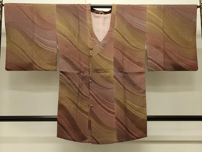 平和屋着物＃道行コート　地紋起こし　流線文　暈し染め　正絹　逸品　CABI6219in