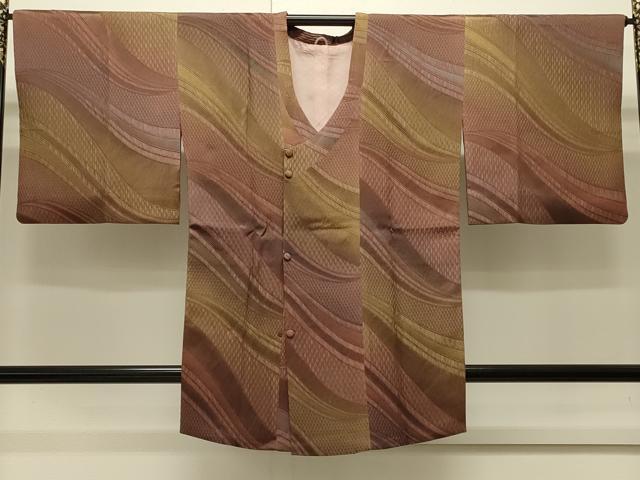 平和屋着物＃道行コート　地紋起こし　流線文　暈し染め　正絹　逸品　CABI6219in