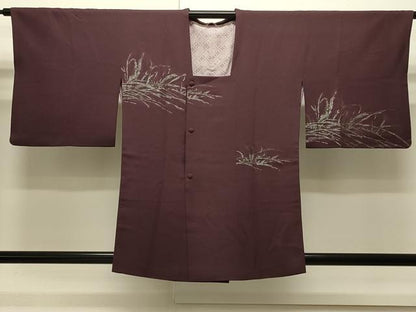 平和屋着物＃道行コート　寿光織　枝葉文　銀糸　正絹　逸品　CABI6220in