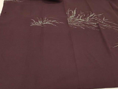 平和屋着物＃道行コート　寿光織　枝葉文　銀糸　正絹　逸品　CABI6220in