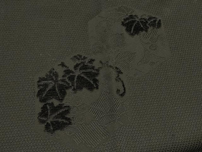 平和屋着物∞道行コート　輪奈ビロード　葡萄蔦の葉文　黒地　正絹　逸品　未使用　CABI6221in
