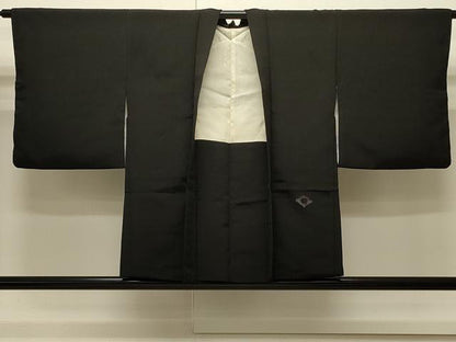 平和屋着物∞羽織　抽象文　黒地　正絹　逸品　CABI6223in