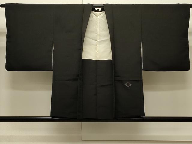 平和屋着物∞羽織　抽象文　黒地　正絹　逸品　CABI6223in